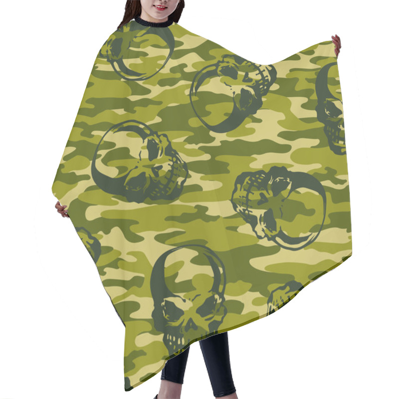 Personality  Skull Camouflage Pattern, Hair Cutting Cape