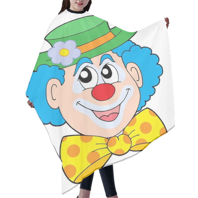 Personality  Portrait Of Clown Vector Illustration Hair Cutting Cape