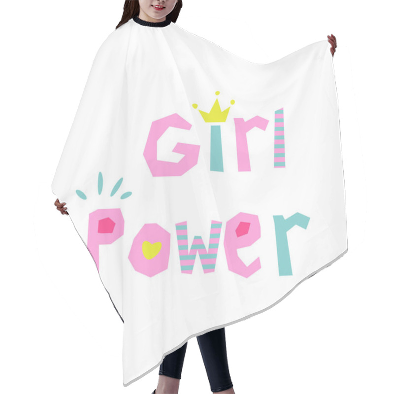 Personality  Girl Power Slogan Cute Style. Hair Cutting Cape