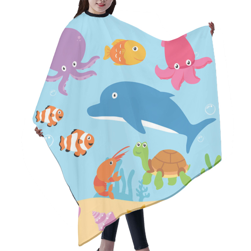 Personality  Ocean Vector Collection Design Hair Cutting Cape