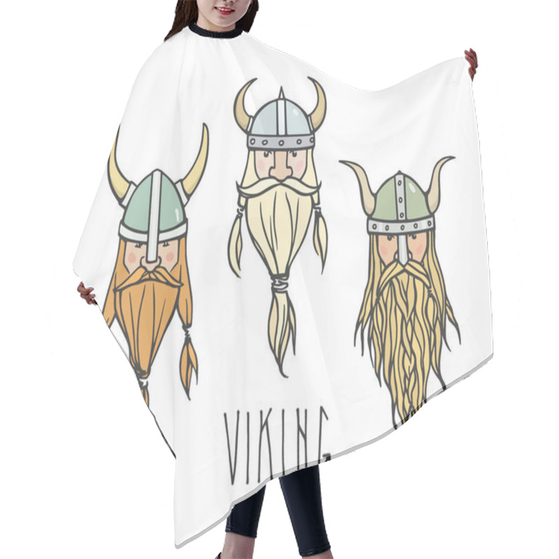 Personality  Hand Drawn Vikings Hair Cutting Cape