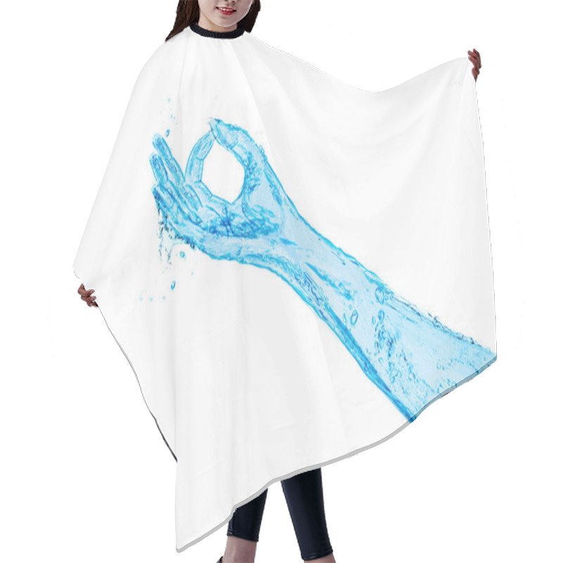 Personality  Ok Sign Made With Hand Of Water Isolated On White Mixed Media Illustration Concept Hair Cutting Cape