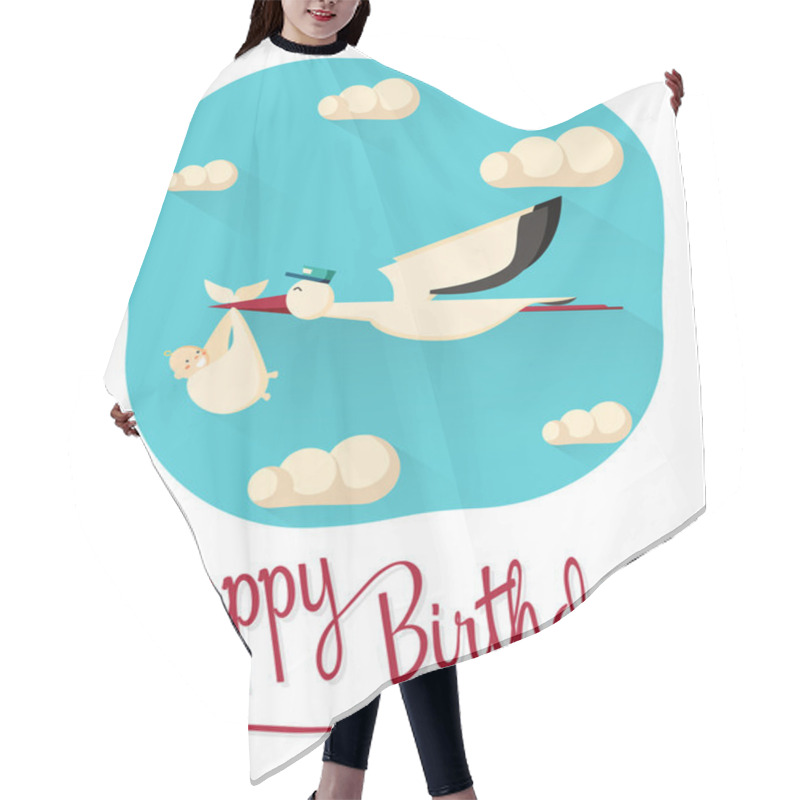 Personality  Happy Birthday Postcard Concept Hair Cutting Cape