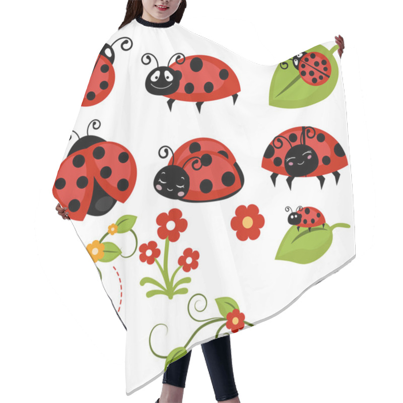 Personality  Ladybug Icons Set Hair Cutting Cape