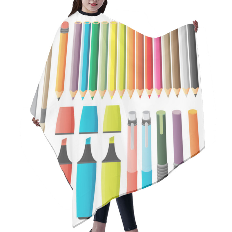 Personality  Paint And Writing Tools Hair Cutting Cape