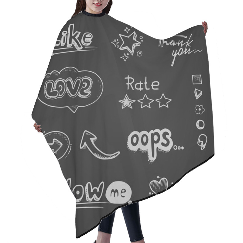 Personality  Hand Drawn Set Of Speech Bubbles With Dialog Words Hair Cutting Cape