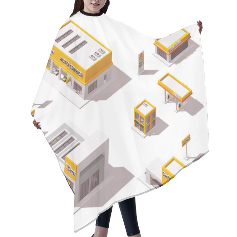 Personality  Vector Road Transport Related Buildings Hair Cutting Cape