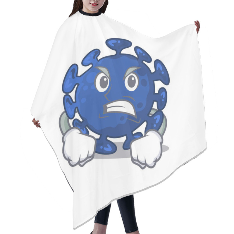 Personality  Mascot Design Concept Of Streptococcus With Angry Face. Vector Illustration Hair Cutting Cape