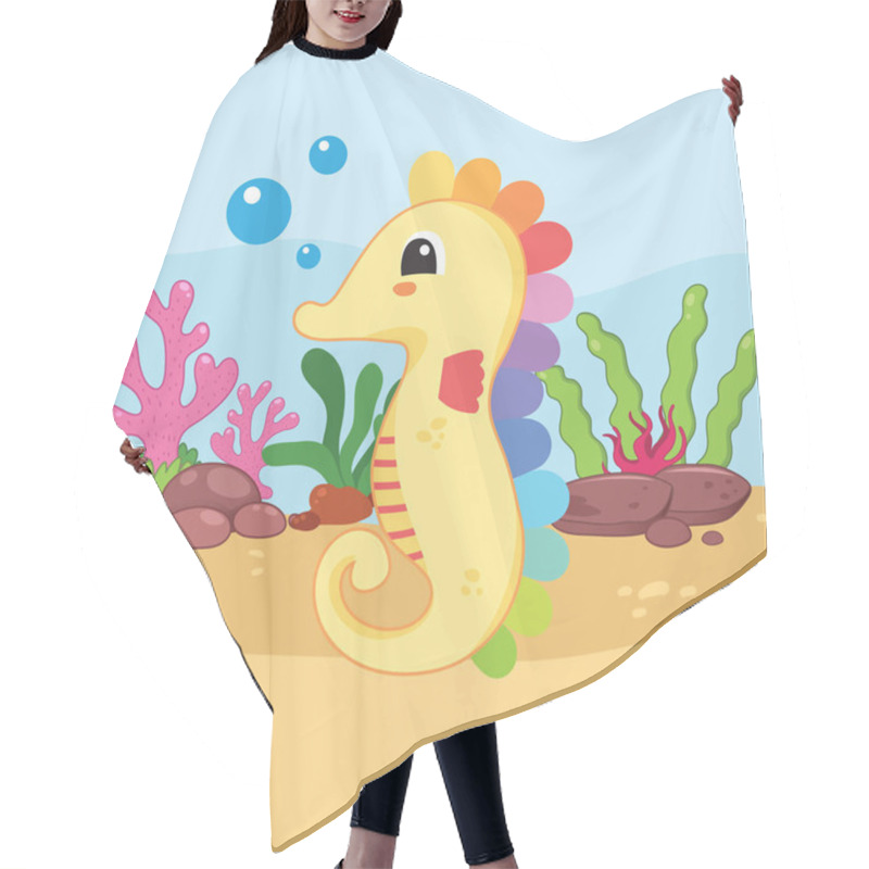 Personality  Sea Horse Background Vector Design Hair Cutting Cape