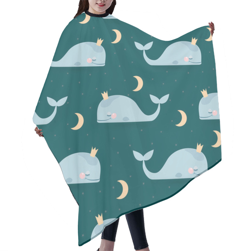 Personality  Pattern With Sleeping Whales Hair Cutting Cape