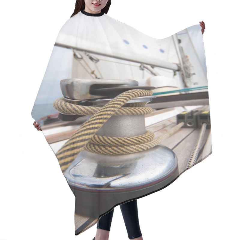 Personality  Winch With Rope On Sailing Boat Hair Cutting Cape