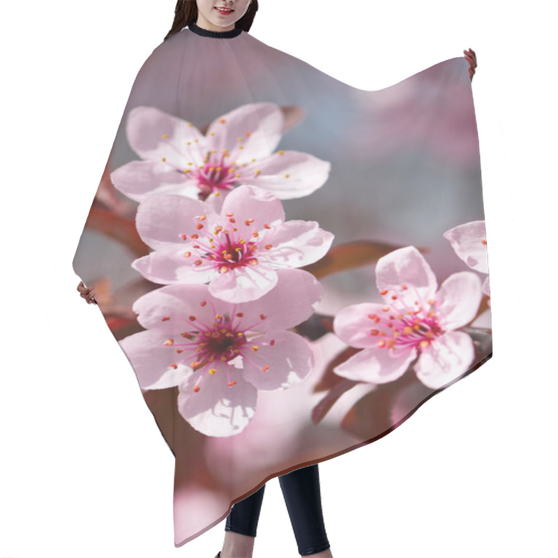 Personality  Pink Cherry Blossom Hair Cutting Cape