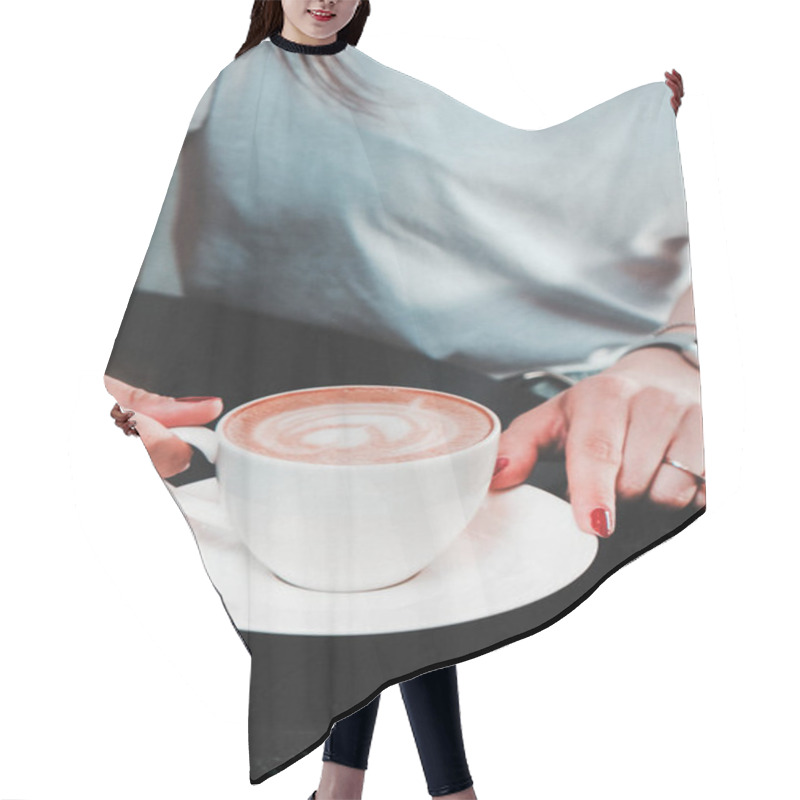 Personality  Pour-Over Coffee In A Glass Mug On A Minimalist Table Hair Cutting Cape