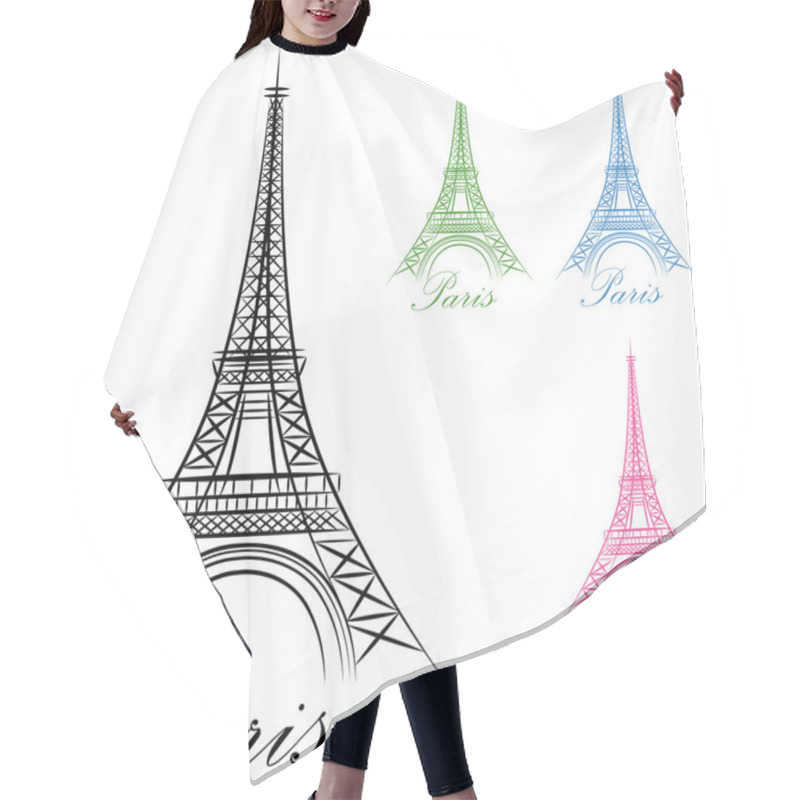 Personality  Paris Eiffel Tower Icon Hair Cutting Cape