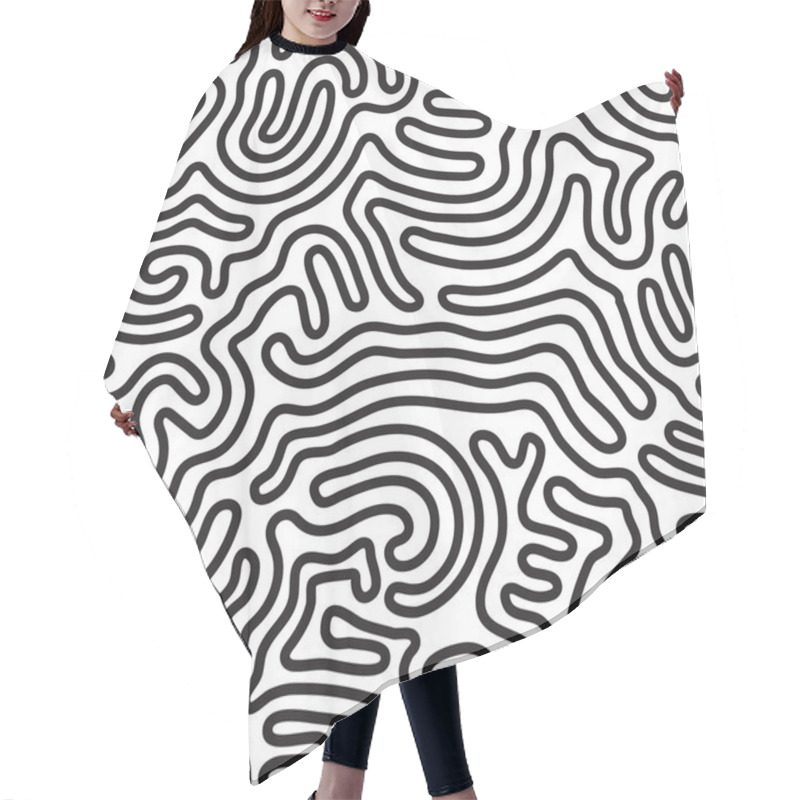 Personality  Universal Geometric Striped Seamless Pattern. Repeating Abstract Hair Cutting Cape