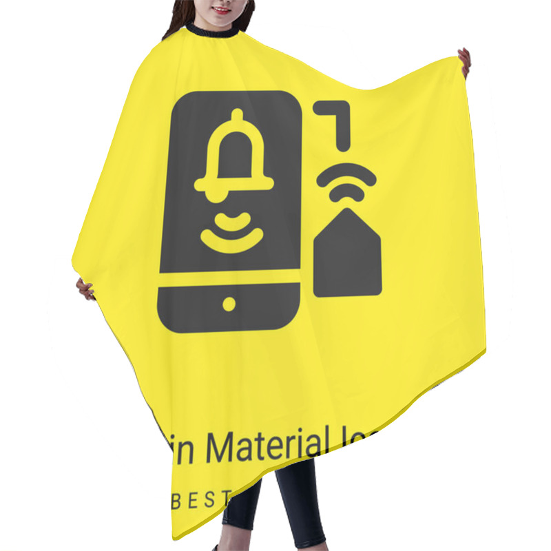 Personality  Alarm Minimal Bright Yellow Material Icon Hair Cutting Cape