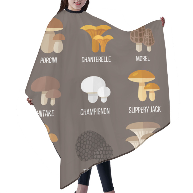 Personality  Set Of Edible Mushrooms Hair Cutting Cape