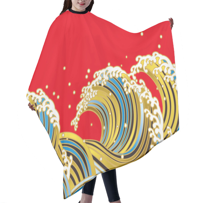 Personality  Wave, Japanese Style.sea. Hair Cutting Cape