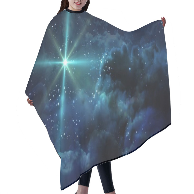 Personality  Green Starry Night Hair Cutting Cape