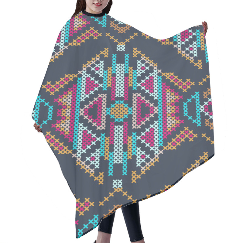 Personality  Cross-stitch Ethnic Ornament Hair Cutting Cape