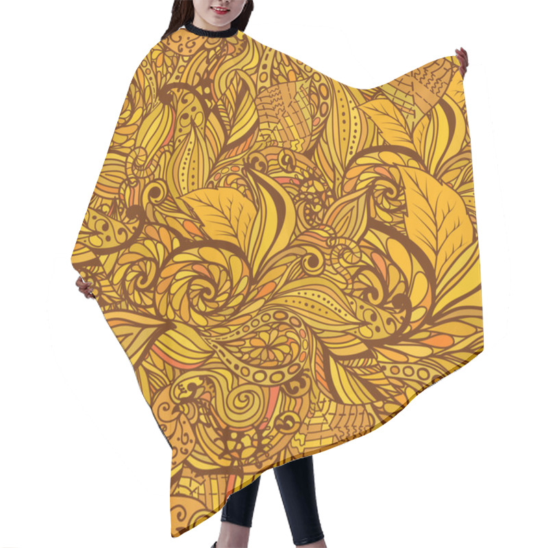 Personality  Seamless Abstract Hand-drawn Pattern, Waves Background.  Hair Cutting Cape