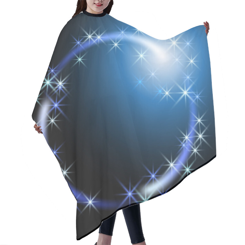 Personality  Glowing Round Frame With Stars Hair Cutting Cape