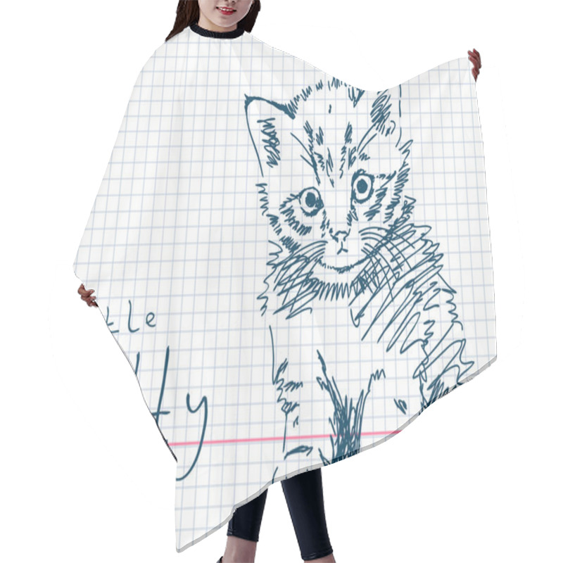 Personality  Hand Drawn Cat Hair Cutting Cape