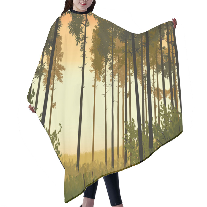 Personality  Forest Landscape Illustration Hair Cutting Cape