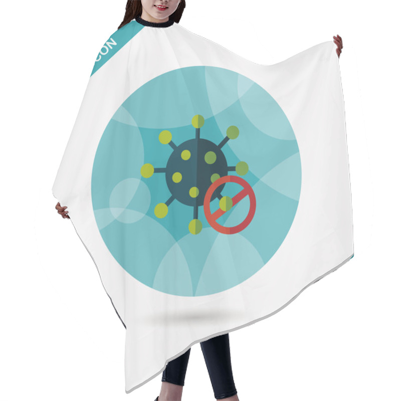 Personality  Virus Flat Icon With Long Shadow Hair Cutting Cape