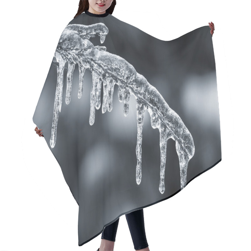 Personality  Blue Icicles On Winter Branch Hair Cutting Cape