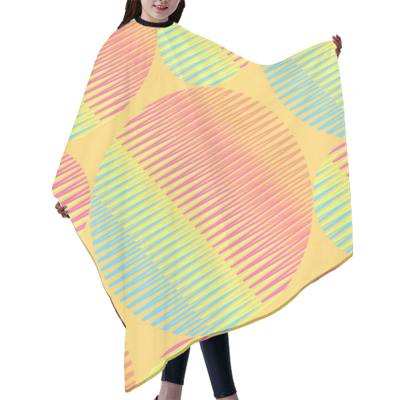 Personality  Geometric Patern With Circles And Zigzags  Hair Cutting Cape