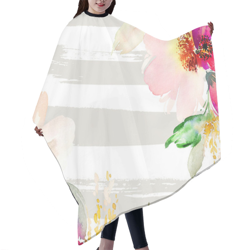 Personality  Greeting Card With Flowers Hair Cutting Cape