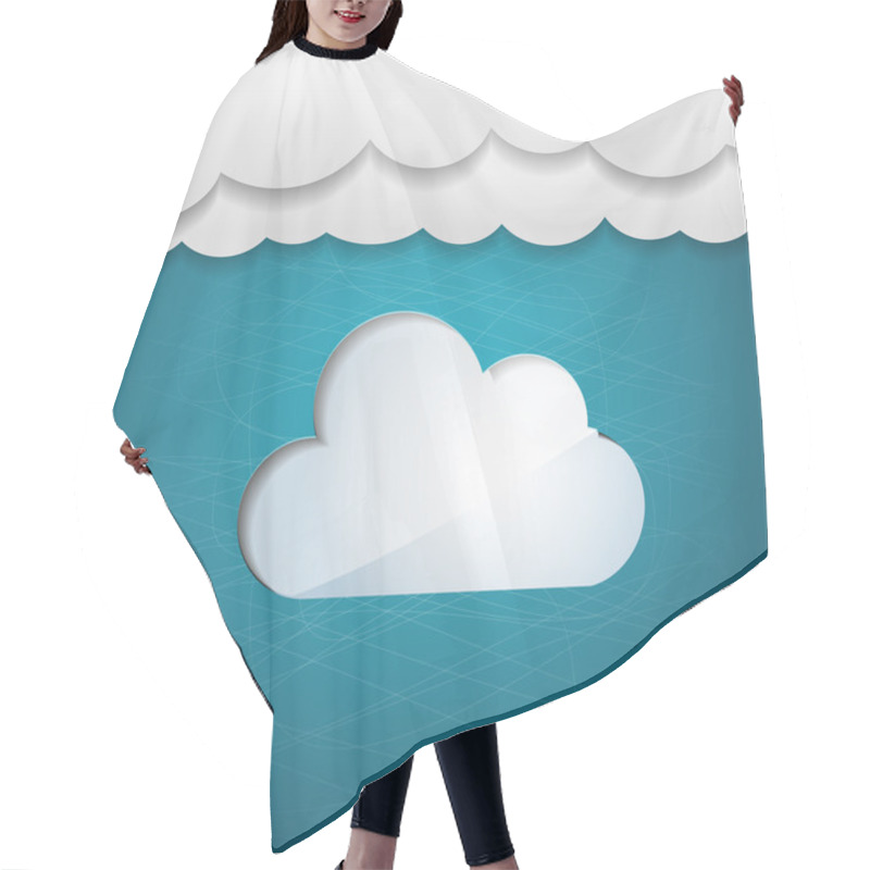 Personality  Vector Background With Cloud. Hair Cutting Cape