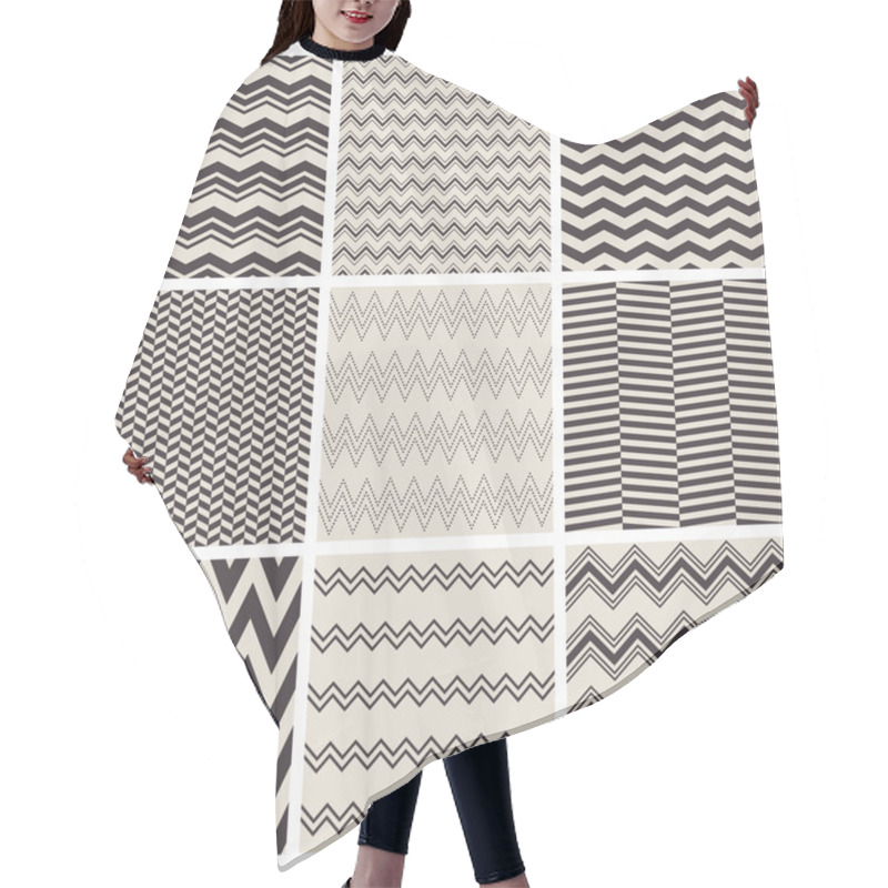 Personality  Seamless Zig Zag Patterns Hair Cutting Cape