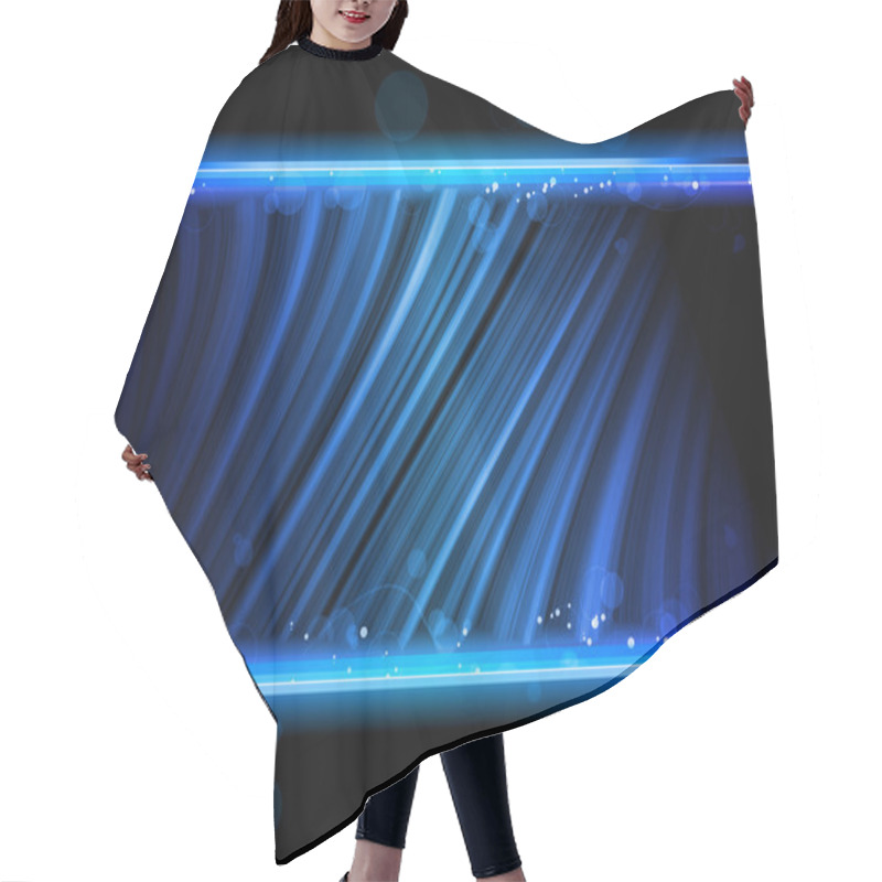 Personality  Disco Abstract Blue Waves On Black Background Hair Cutting Cape