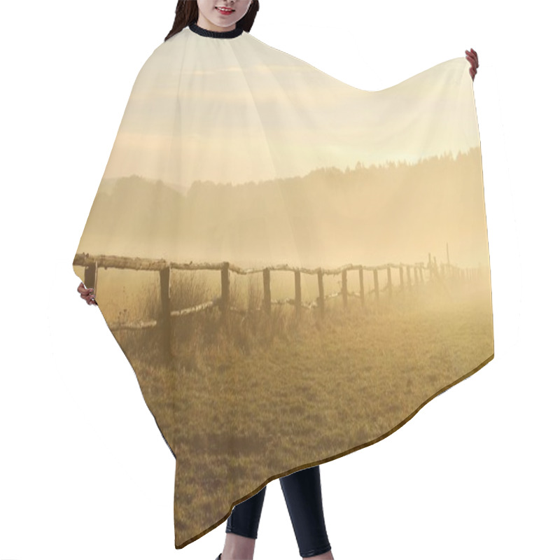 Personality  Sunrise Over The Field Hair Cutting Cape