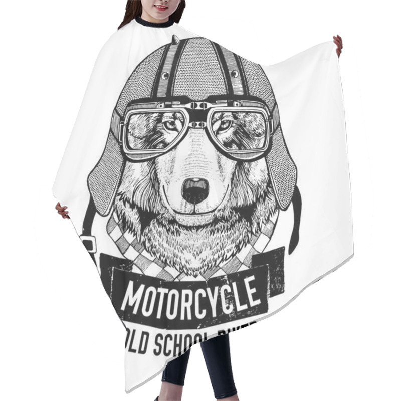 Personality  Wild WOLF For Motorcycle, Biker T-shirt Hair Cutting Cape