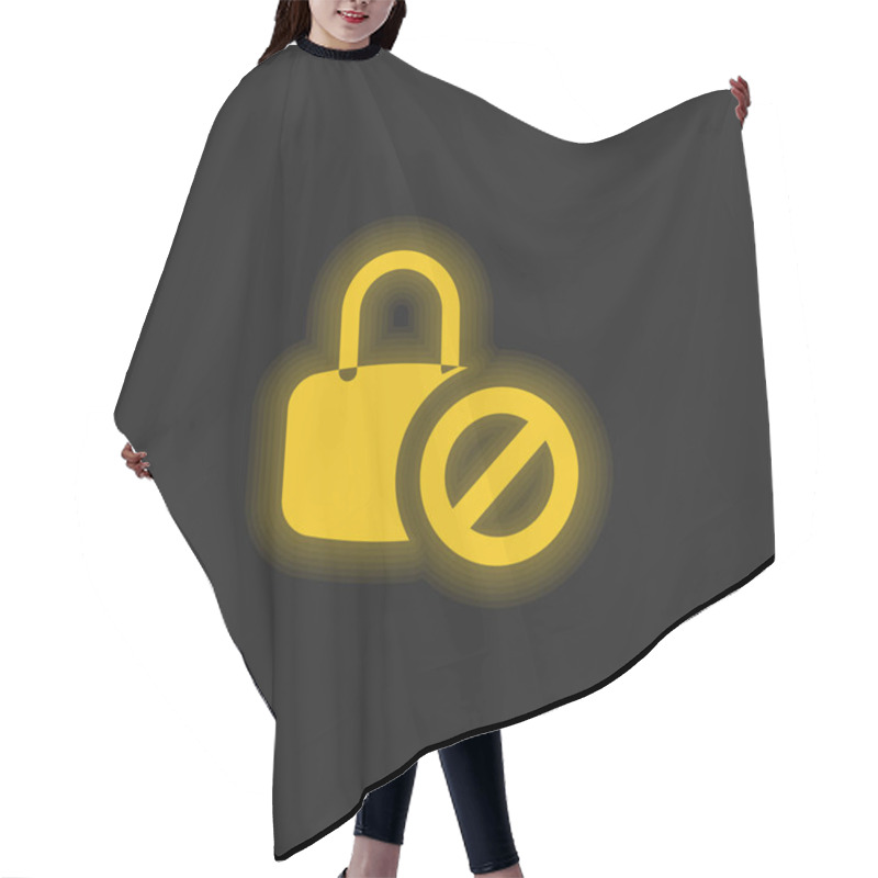 Personality  Blocked Yellow Glowing Neon Icon Hair Cutting Cape