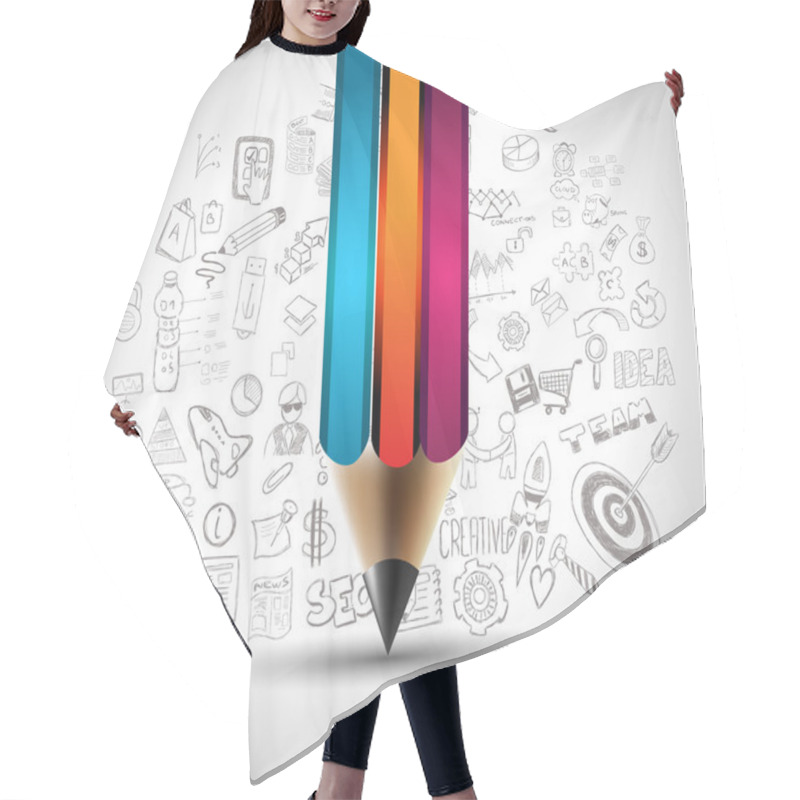 Personality  Clean Infographic Layout Template Hair Cutting Cape