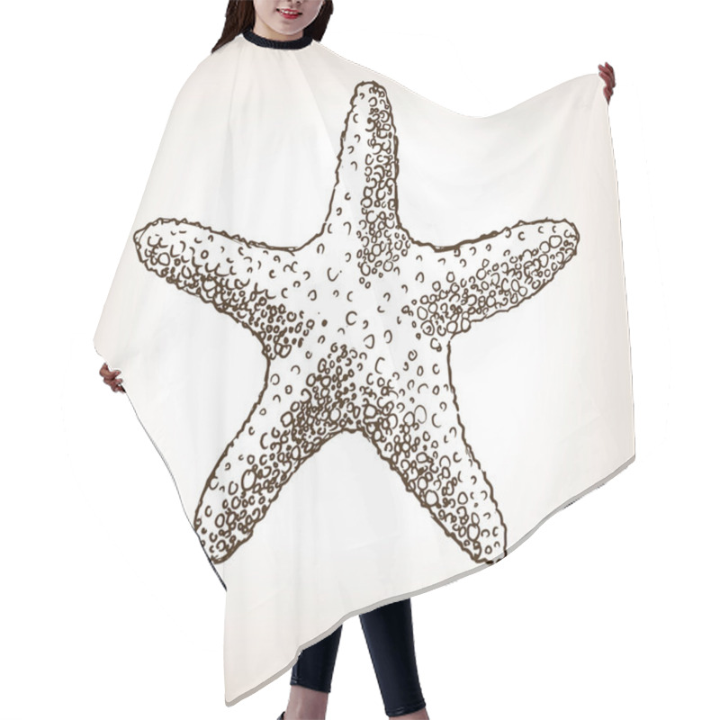 Personality  Starfish Hand Drawn Seamless Pattern Vector Hair Cutting Cape