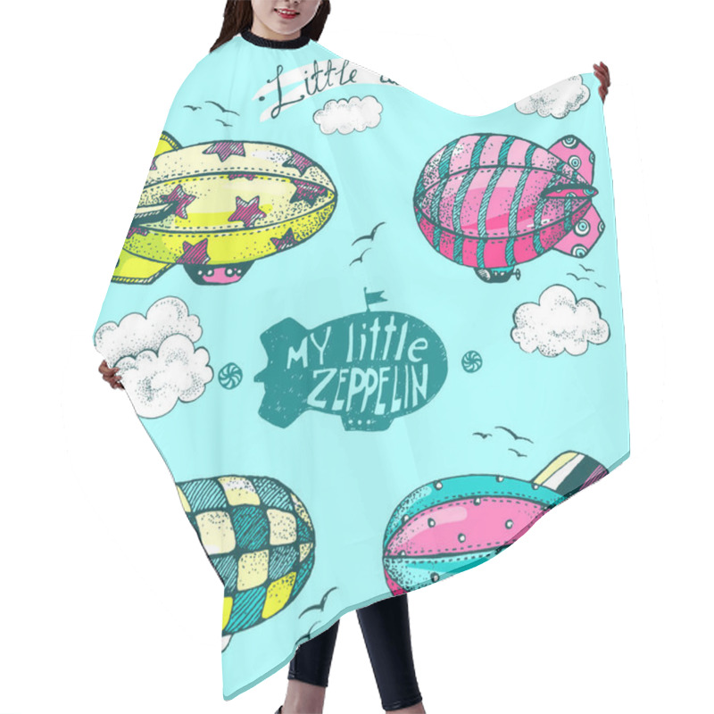 Personality  Cute Little Airships Set Hair Cutting Cape