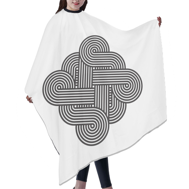 Personality  Twisted Lines, Vector Element, Intertwined Pattern Hair Cutting Cape