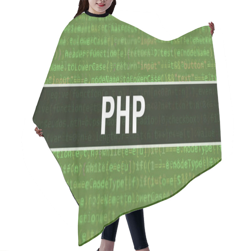 Personality  PHP With Binary Code Digital Technology Background. Abstract Background With Program Code And PHP. Programming And Coding Technology Background. PHP With Program Listin Hair Cutting Cape