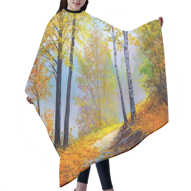 Personality  Autumn Landscape, Canvas, Oil Hair Cutting Cape