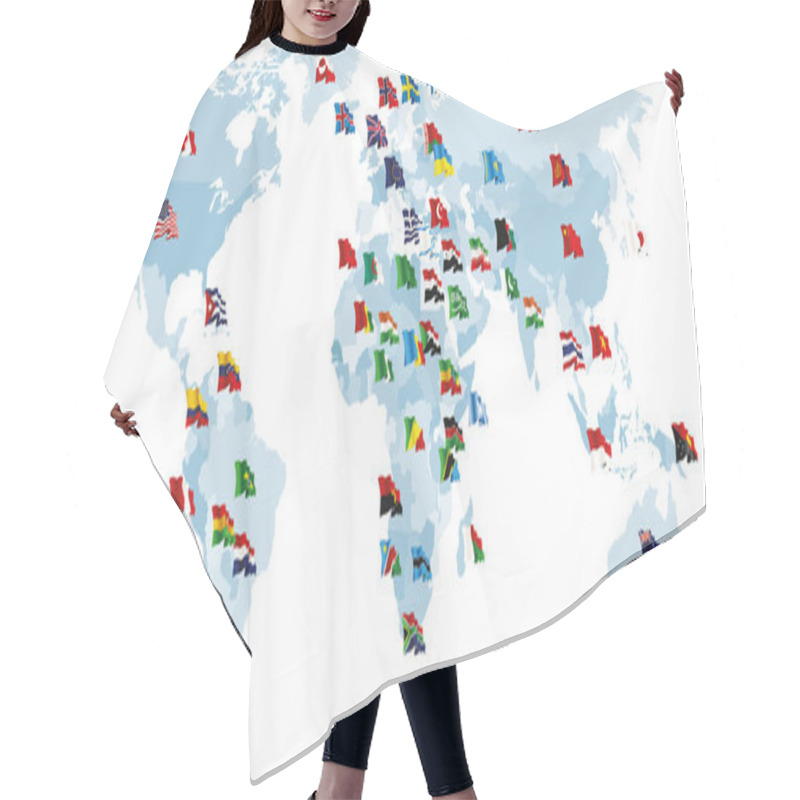 Personality  Set Of Flags Hair Cutting Cape