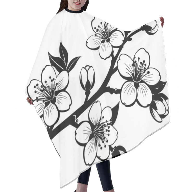 Personality  Hand Drawn Flowers On A White Background Hair Cutting Cape