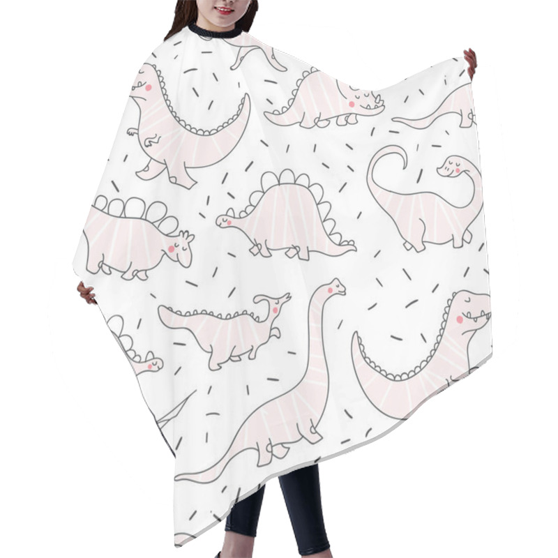 Personality  Cute Dinosaurs Seamless Pattern Hair Cutting Cape