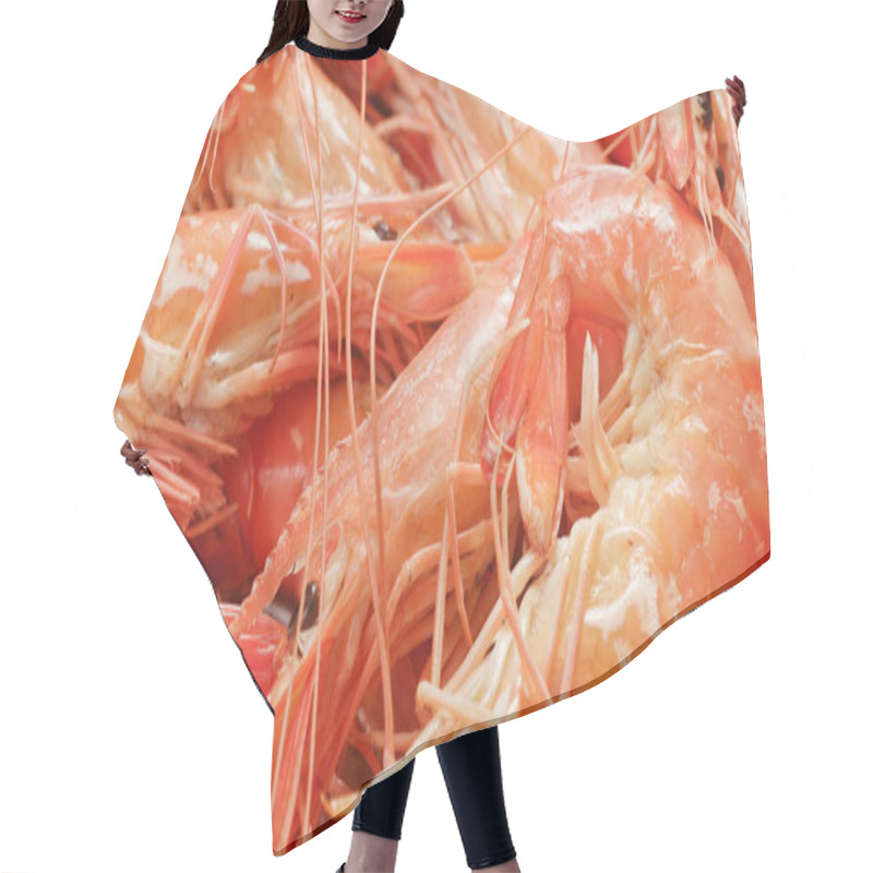 Personality  Uncook Fresh Raw Shrimps Hair Cutting Cape