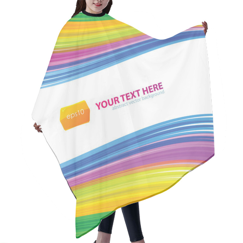 Personality  Rainbow Lines Background Hair Cutting Cape