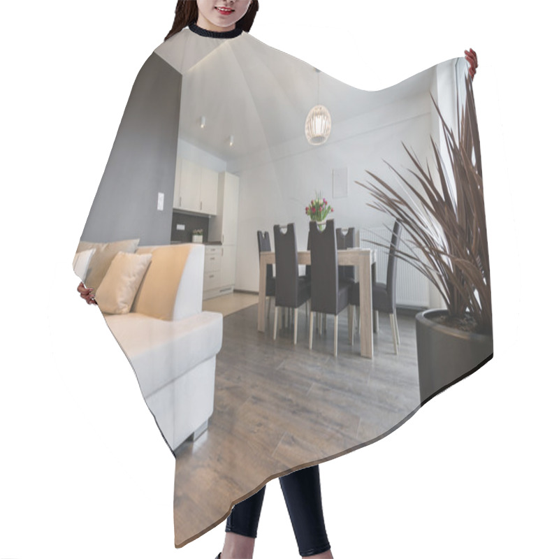 Personality  Interior Design: Living Room And Kitchen Hair Cutting Cape